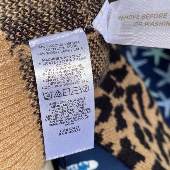 🐆 LOFT ANIMAL PRINT PUFF SLEEVE KNIT DRESS! - Picture 9 of 10